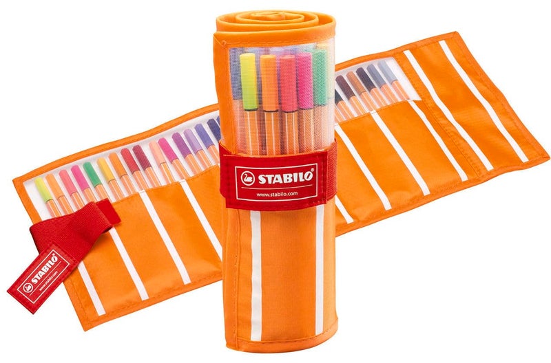 STABILO Fineliner point 88 - Rollerset of 30 - Assorted Colors including 5 Neon Colors - Image 1